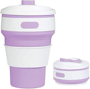 Silicone Folding Coffee Cup BPA Free Portable Travel Mug, Collapsible Silicon Cup For Outdoor Sport Gym Camping