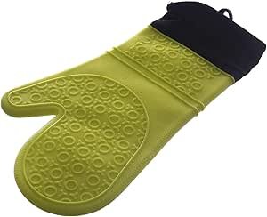 Silicon Heating Glove For Kitchen - Green Black
