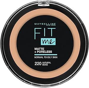 Maybelline New York Fit Me Matte and Poreless Compact Face Powder - 220, Natural Beige