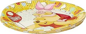 Kanawaty Disney Winnie the Pooh Sweet Tweet Paper Plates 8-Piece, 23 cm Diameter, Large