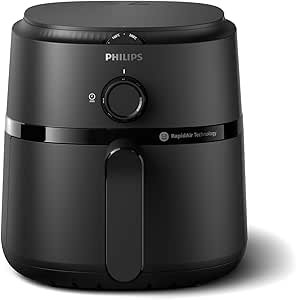 philips airfryer 1000 series 3.2l, 1300w, rapid air technology, analogue, connected to homeid app, black na110/00 2 years warranty raya