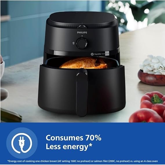 philips air fryer na120/00, uses up to 90% less fat, 1500w, 4.2 liter, with rapid air technology (black), large 2years warranty raya philips air fryer na120/00, uses up to 90% less fat, 1500w, 4.2 liter, with rapid air technology (black), large 2years warranty raya