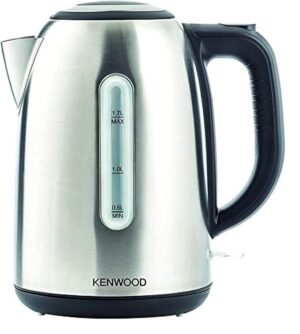 kenwood stainless steel cordless kettle, 2200 watts, 1.7l capacity – 2 years warranty – zjm01.aobk