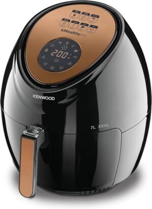 kenwood hfp72.000bk air fryer without oil 1800 watts with a capacity of 7 liters and automatic programs for cooking and grilling digital 2 year warraty