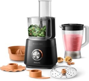 philips compact food processor 850w, 2.1l, 31 functions, powerchop technology, black hr7530/10 2 year warranty