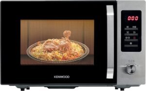 kenwood 30l microwave oven with grill, digital display, 5 power levels, defrost function, auto menu, 95 minutes timer, clock function 1000w mwm30.000bk black/silver 2 years warranty raya