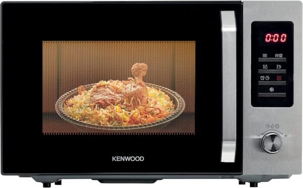 kenwood 30l microwave oven with grill, digital display, 5 power levels, defrost function, auto menu, 95 minutes timer, clock function 1000w mwm30.000bk black/silver 2 years warranty raya