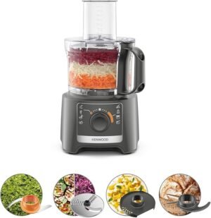 Kenwood Multipro Compact FDP31.020GY Model 2023, Robot Kitchen Chopper with 2 Processing Speeds + Pulse, 2.1L Bowl, Electric Vegetable Cutter for Choping, 800W   2years warranty raya