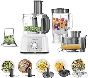 kenwood multipro expresstm food processor, 1000 watt, multicolor fdp65.750wh 2 years warranty raya